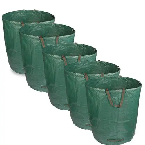 Produktbild: 5 Stück Julido Gartensack 272L mit Griffen Faltbar Gartenabfallsack Laubsack Transportsack Grünschnittsack