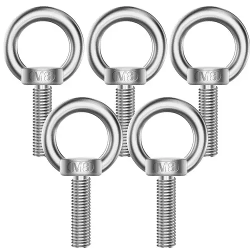 Produktbild: 5 Stück M8 Ringschraube, 304 Edelstahl Augenschraube, Ring Augenbolzen, Runde Augenschraube,Ringmutter Edelstahl, Augenmuttern Hardware Ringschrauben, Für Rolle Des Befestigens und Hängens, 30mm Länge
