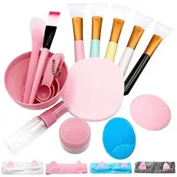 Produktbild: 5 Stück Maskenpinsel, Maskenpinsel Set Silikon mit Haarbänder und Maskenschüssel, Gesichtsmaske Pinsel Set Kosmetik Make-up Pinsel Beauty Produkte für DIY Maske, Schlammmaske oder Reinigungsmaske