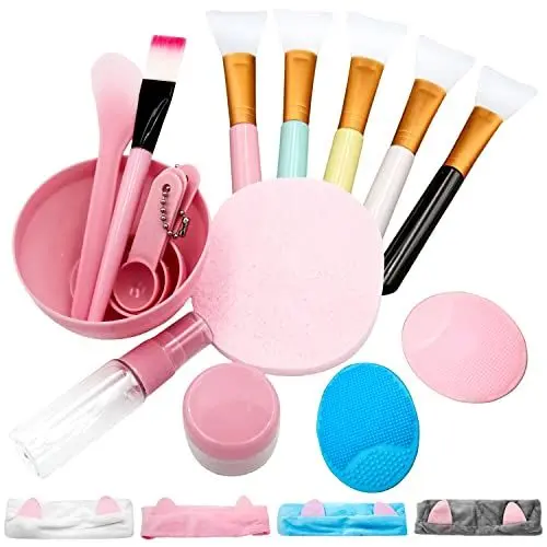 Produktbild: 5 Stück Maskenpinsel, Maskenpinsel Set Silikon mit Haarbänder und Maskenschüssel, Gesichtsmaske Pinsel Set Kosmetik Make-up Pinsel Beauty Produkte für DIY Maske, Schlammmaske oder Reinigungsmaske