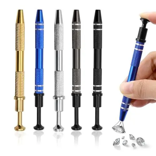 Produktbild: 5 Stück Piercing Kugel Aufdreher, Kugelhalter Piercing Schmuck Perlen Greifwerkzeug Pick Up Werkzeug Piercingzange mit 4 Klauen Prong Pinzette für Diamant Edelsteine