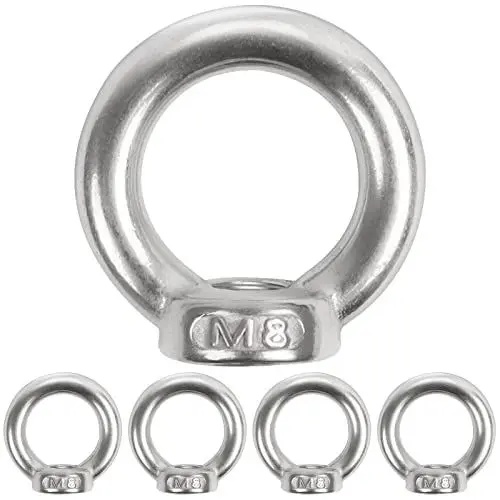 Produktbild: 5 Stück Ringmutter M8, Leryati 304 Edelstahl Gewinde Ösenmutter, Ringösen Augenmuttern Ringmuttern, Ringschrauben for Befestigen Sie hängende Ornamente, Blumentöpfe, Schaukelständer usw.