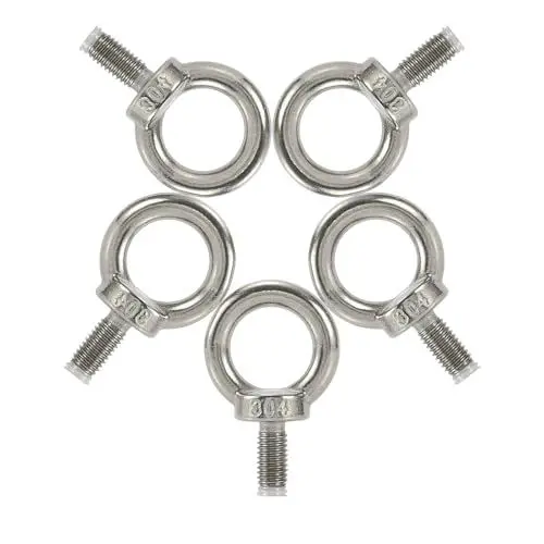 Produktbild: 5 Stück Ringschraube M8, 304 Edelstahl Augenschraube, Außengewinde-Ringschraube, Ring-Augenbolzen für Rolle Des Befestigens und Hängens