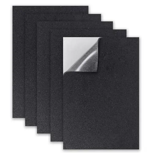 Produktbild: 5 Stück Schaumstoffplatte Selbstklebende Schwarz,300 * 200 * 3mm,Schaumstoff Platten mit Kleberücken,for Table Legs, Chairs, Couches, Sofas, etc (Schwarz)