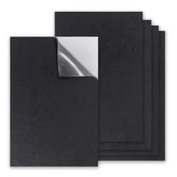 Produktbild: 5 Stück Selbstklebende Schaumstoffplatte Schwarz 200mm x 300mm x 3mm Leicht zu Schneiden Selbstklebend Moosgummi Polster rutschfeste Schaumstoffmatte für Möbel (Schwarz)