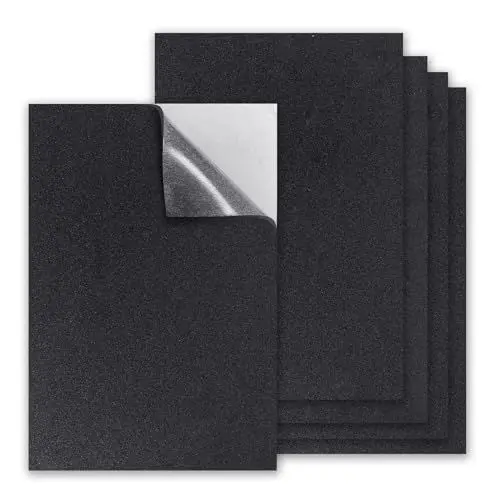 Produktbild: 5 Stück Selbstklebende Schaumstoffplatte Schwarz 200mm x 300mm x 3mm Leicht zu Schneiden Selbstklebend Moosgummi Polster rutschfeste Schaumstoffmatte für Möbel (Schwarz)