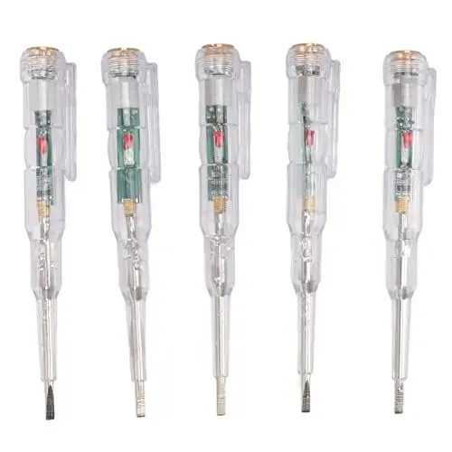 Produktbild: 5 Stück Spannungsprüfer Schraubendreher Induktiver Heller Elektrischer Prüfstift 3 Mm LED-Anzeige für die Ein-Aus-Erkennung von Leitungen