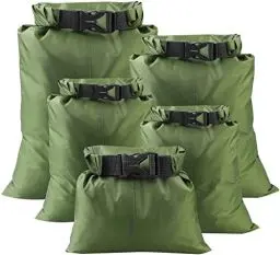 Produktbild: kuou 5 x wasserdichte Tasche, leicht, Grün (1,5 l + 2,5 l + 3,5 l + 4,5 l + 6 l)