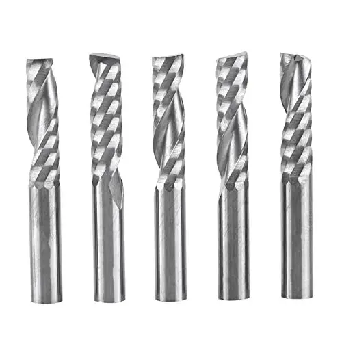 Produktbild: 5 Stücke 6mm Schaft Hartmetall Single Flute Schaftfräser CNC Router Fräser für Holz Aluminium Stahl