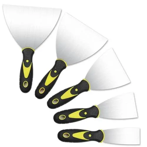 Produktbild: xiaoxiaozhijia 5 Stück Spachtel Set,Edelstahl Flächenspachtel,Schaber für Tapeten und Wänd Abkratzen(1,5 Zoll,2,5 Zoll,4 Zoll,5 Zoll,6 Zoll)