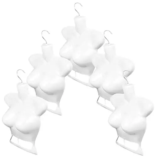 Produktbild: 5 Stücke Schaufensterpuppe Weiblich Oberkörper Torso Halbschale Mannequin Büste Damenbüste Halbplastik Kunststoff Schneiderpuppe Schneiderbüste Kleiderpuppe Modell