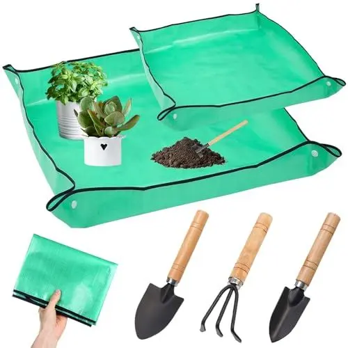 Produktbild: 5 Stücke wasserdichte Pflanzenmatte Umtopfmatte Schaufel zum Pflanzen von Blumen Zimmerpflanzen Zubehör Bodenwanne Geeignet zum Umtopfen Gießen Lockern und Beschneiden von Innen und wie Bonsais