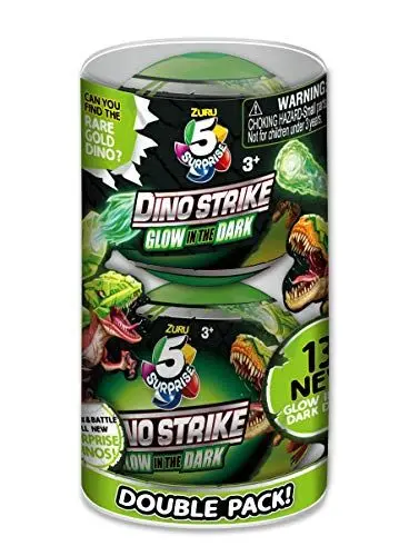 Produktbild: 5 Surprise Dino Strike Glow in the Dark Dinosaurier Überraschungskapseln 2er-Pack von ZURU