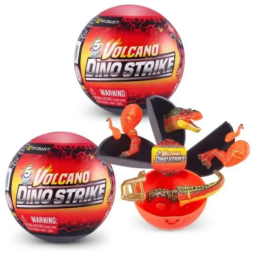 Produktbild: 5 Surprise Dino Strike Series 4 Volcano, Surprise Dinosaur Mystery Collectible Capsule Toy, Dinosaur Battle Toy (2 Pack)