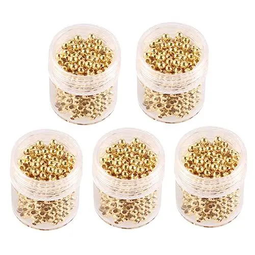 Produktbild: NUOBESTY Creative Bead Accessories 5 Flaschen mit Runden Abstandsperlen Zur Schmuckherstellung Mini-löcher