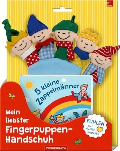 Produktbild: Mein liebster Fingerpuppen-Handschuh: 5 kleine Zappelmänner: Geschenkset Buch plus Handschuh (Fühlen und die Welt begreifen)