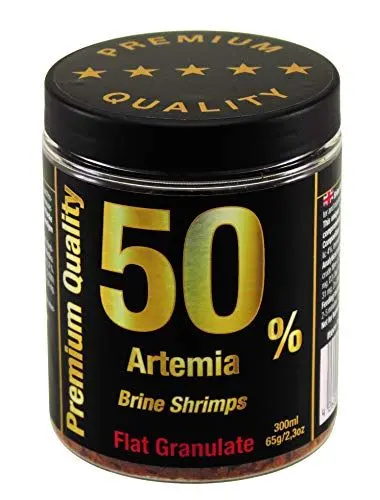 Produktbild: 50% Artemia Flachgranulat Premium Qualität, Fischfutter Aquarienfische, Pflanzenproteine Vitamine Mineralien, Diskus Kampffische Barsche Welse, Alleinfuttermittel, Hauptfutter Süß-und Meerwasserfische
