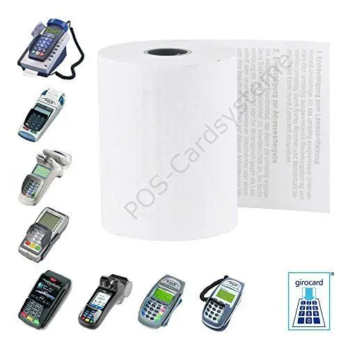Produktbild: 50 EC-Cash Thermorollen 57mm x 40mm für EC-Gerät Ingenico ICT 220, IWL 250, Verifone VX, CCV mit Lastschrifttext