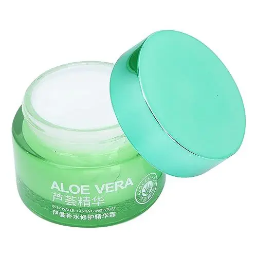 Produktbild: 50 G Aloe Vera Feuchtigkeitsspendende Feuchtigkeitscreme für Trockene Haut, Hellt den auf, Erfrischende Textur, Enthält Natürliche Aloe Vera-Inhaltsstoffe, Geeignet für
