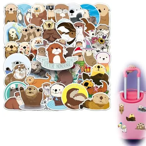 Produktbild: 50 PCS Eurasian River Otter Aufkleber, Aufkleber Kinder, Vinyl Wasserdicht Aesthetic Aufkleber für Jugendliche Kinder Erwachsene