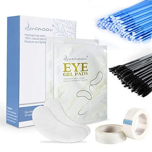 Produktbild: 50 Paar Augenpads für Wimpernverlängerung Wimpern Pads Augenpads Wimpern 100pcs Mikrobürsten 50pcs Wimpern Buerste 2pcs Wimpern Band für Wimpernverlängerung(set02)