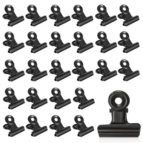 Produktbild: 50 Stück 22mm Kleine Bulldogge Büroklammern, Multi-function Bulldog Clips Schwarz Kleine Metall Klammern Metallklammern Briefklemmer für Kunsthandwerk, Zeichnungen, Fotos