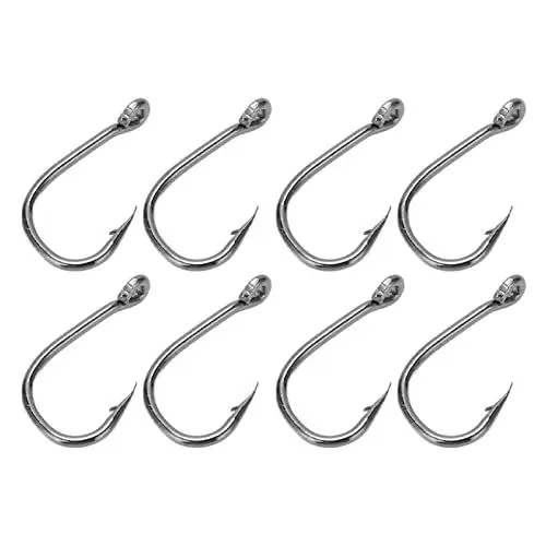 Produktbild: 50 Stück Angelhaken für Angelhaken aus Karbonstahl mit Widerhaken für Outdoor-Aktivitäten (4#)