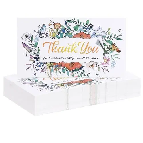 Produktbild: 50 Stück Dankeskarten Thank You Cards Dankeskarte Danke Karten Dankeschön Aufkleber für Taufe Konfirmation Hochzeit Ruhestand Business