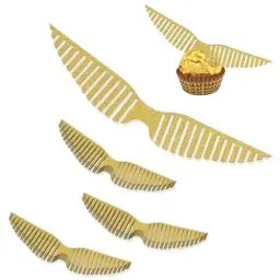 Produktbild: 50 Stück Gold Kuchen Dekoration, Flügel Party Dekor, Happy Birthday Tortendeko, Cupcake Topper für Bonbons, Kuchen, Cupcakes, Magic Theme Party, Mottoparty