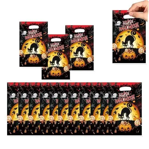 Produktbild: 50 Stück Halloween Tüten, Halloween Tütchen, Halloween Tüte für Süßigkeiten, Halloween Geschenktüten