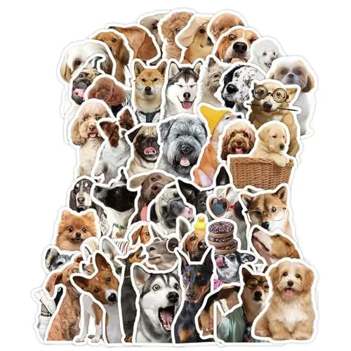 Produktbild: 50 Stück Lustige Meme Sticker Set,bunte süße Aufkleber, Aufkleber, ästhetische Vinyl-Aufkleber für Auto Laptop Skateboard Fahrrad Moped Motorrad Fahrrad Computer,Geeignet für Erwachsene Kinder (Hund)