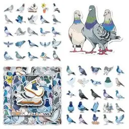 Produktbild: 50 Stück Pigeon Aufkleber, Tierische Taube Pack Pigeons Sticker Set, für Laptop Kinder Autos Motorrad Fahrrad Skateboard Gepäck Koffer Computer Aufkleber Graffiti Decal