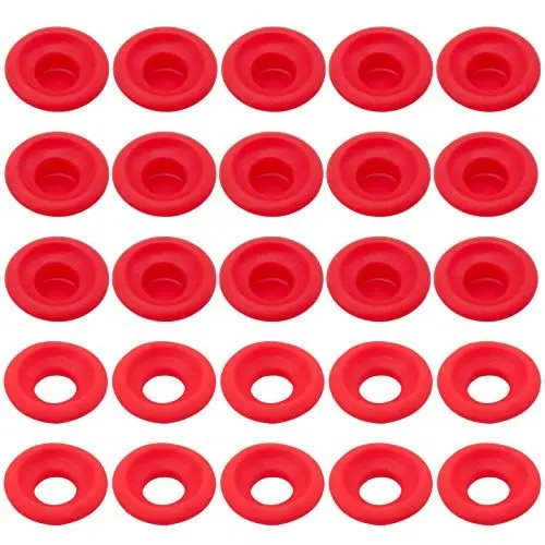 Produktbild: 50 Stück Silikonkautschuk-Dichtungen Unterlegscheibe, 2 Arten Hochdruck Auslaufsichere Dichtungen für EZ Cap Swing Flip-Top-Flaschendichtungen Dichtung für Home Brew Beer Soda-Flaschendichtung, Rot