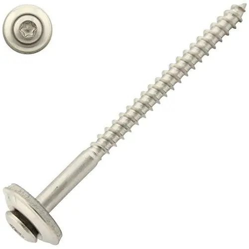Produktbild: 100 Stück Spenglerschrauben mit EPDM Dichtscheibe - 15 mm - Innensechsrund TX - 4,5x80 mm DIN7995 Edelstahl A2 V2A - SC-Normteile