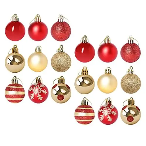 Produktbild: 50 Stück Weihnachtsball Weihnachtsbaumkugeln Mehrfarbige Dekorationen Baumkugeln Glitzernde Weihnachtskugeln Bruchsichere Weihnachtskugel Plastik Draussen Dekorative Kugel
