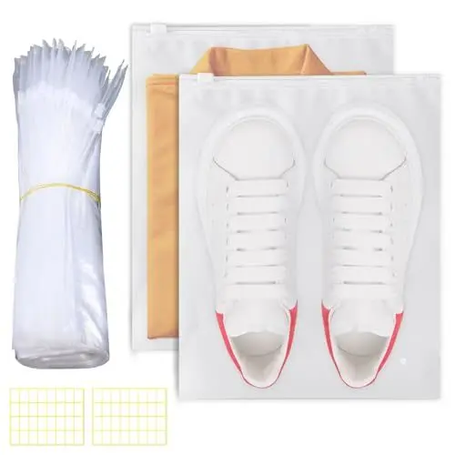 Produktbild: 50 Stück Zip Beutel Große Reise Kleidungsbeutel Wiederverwendbar Mit Reißverschluss Multifunktionale Reisetasche Kleiderbeutel Organizer Aufbewahrungsbeutel Für Unterwäsche Kleidung Schuhe