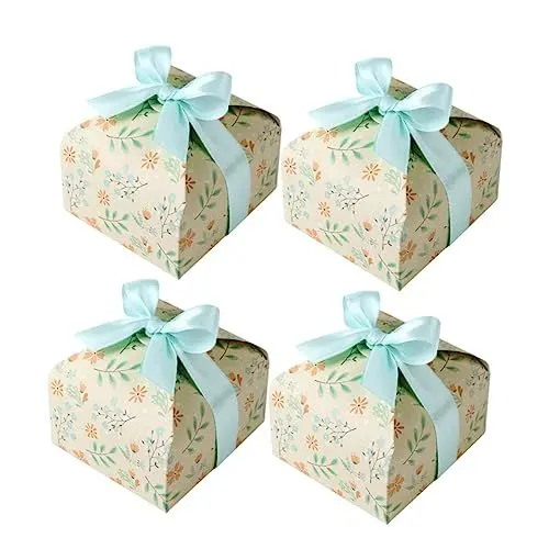 Produktbild: 50 Stück hochzeitsdeko hochzeits dekoration Bonbonbox Geschenkbox Kisten zum Verpacken von Keksen Bonbonschachteln mit Schleife Süßigkeitenschachteln Süssigkeit Verpackung Südkorea