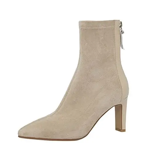 Produktbild: 50 cent artikelLangschaft Stiefel Damen Einfarbige Mid Calf Cowboy Stiefel Damen Klassische Stiefel Elegant Klobiger Blockabsatz Spitze 1 euro artikel ohne versandkosten