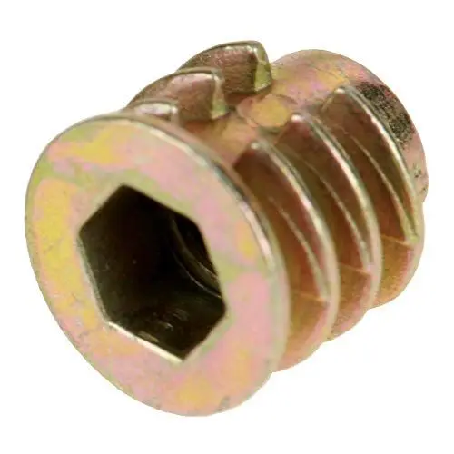 Produktbild: 50 stücke Einschraubmutter M4, Gewindeeinsätze M4 × 8mm Sechskantmutter, Hex Antriebskopf Mutter Gewinde Zink legierung Möbel für Holz Einsatz Gewinde Schnittstelle Schrauben