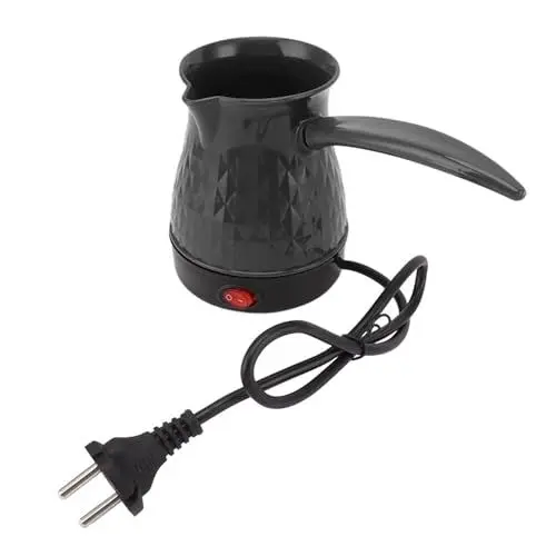 Produktbild: Topiky 500 Ml Elektrische Kaffeekanne, Elektrische Kaffeemaschine, Kaffeemaschine aus Edelstahl, Perkolator, Elektrischer Wasserkocher, Warmwasserboiler mit Abnehmbarem Griff (BLACK)