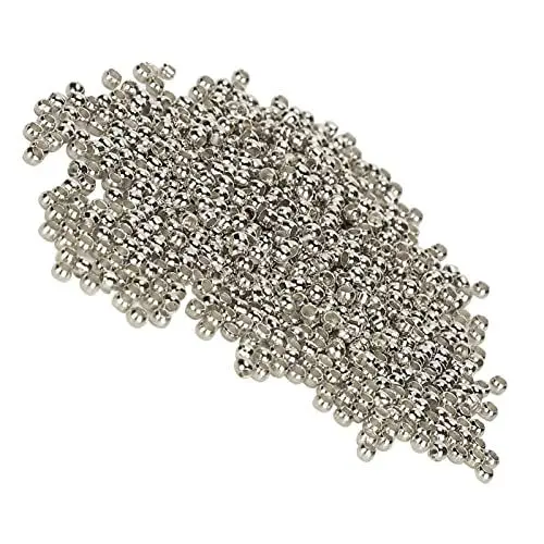 Produktbild: 500 Stück Quetschperlen 2 Mm Rohr Crimp End Spacer Stopper Perlen für Ohrring Halskette Anhänger DIY Schmuckherstellung(Weiß)