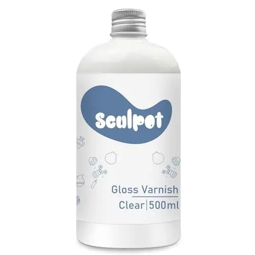 Produktbild: kintsukuroi 500 ml Tonlack zum lufttrocknenden Ton, glänzende Oberfläche, lufttrocknende Tonglasur, hochglänzend und wasserdicht, Kratzfest, Design für lufttrocknende Tonkeramik (glänzend)