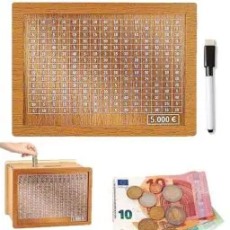 Produktbild: 5000 Euro Sparziel, Neue Sparbüchse mit Zähler, mit Acrylplatte, abwischbar und wiederverwendbar nach Erreichen des Ziels, kreative Sparbüchse, Sparen Lernen, Geschenk für Kinder!