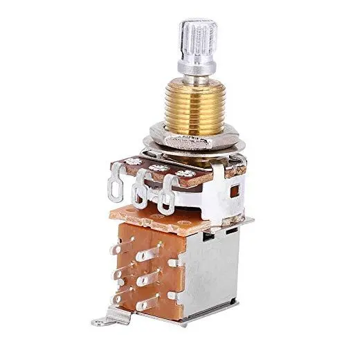 Produktbild: Dioche Push Pull Potentiometer, A500K Elektrische Gitarre Linear Potentiometer Tone Pull Taste Schalter Topf Pickup Schalter