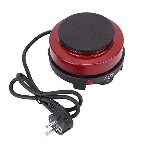 Produktbild: 500W Tragbarer Mini-Elektroherd 5 Gänge Verstellbarer Elektroofen Legierung Roter Kaffee Tee Heizplatte Haushaltsarbeitsplatte Brenner Roter EU-Stecker 220-240V