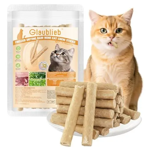 Produktbild: 50g Gefriergetrocknete Kausnackstab für Katzen, Zahnpflege-Snacks Kausticks für Katzen für Gegen Mundgeruch und Zahnstein