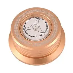 Produktbild: 50-Hz-Plattenspieler-Schallplatten-Stabilisierungsklemme, mit Wasserwaage für LP-Plattenspieler, Vibrationsausgeglichen – Aluminiumlegierung, Durchmesser 78 Mm (Gold)