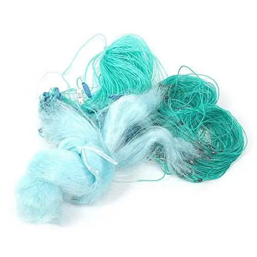 Produktbild: Duokon Nylon Fischernetz,50m Länge 1,5m Höhe DREI Schichten Schweres Fischernetz mit Float Fishing Zubehör Sink Net(4 Finger)