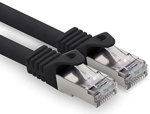 Produktbild: 50m - schwarz - 1 Stück CAT.7 Computer Ethernet Kabel Netzwerkkabel (Rohkabel) Patchkabel S-FTP LSZH PIMF 10GB s RJ45 Stecker Cat6a