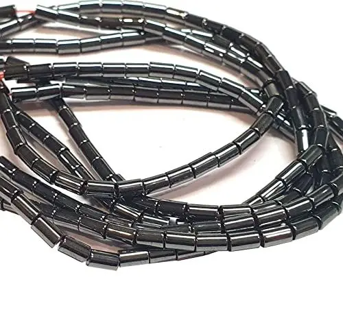 Produktbild: 50stk Hämatitperlen Schwarz Perlen 8x4 mm für Armbänder Tube Nein Magnet Hämatit Edelsteine 38cm 1 Strang Heishi Perlen